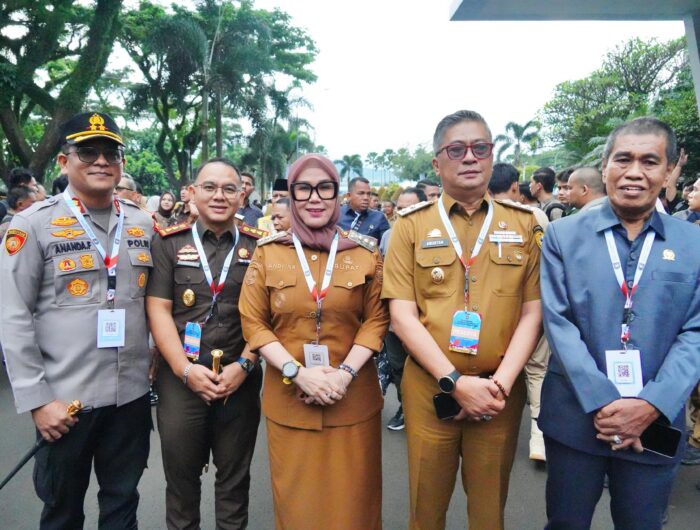 Bupati Barru Andi Ina Kartika Sari bersama Forkopimda menghadiri Rakornas Pemerintah Pusat dan Daerah di SICC Sentul, Bogor.