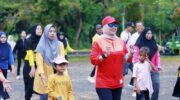 “Suasana Car Free Day Barru di Alun-Alun Colliq Pujie dipadati warga pasca Idulfitri”