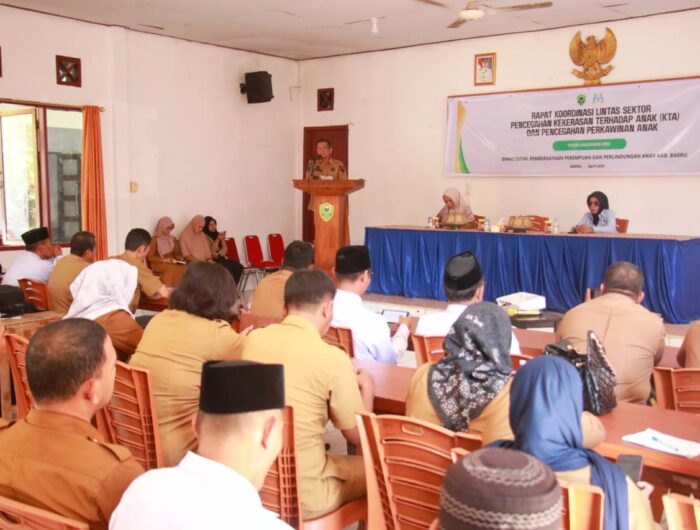 Plh Sekda Barru membuka rakor pencegahan kekerasan dan perkawinan anak di Aula DPMD Barru
