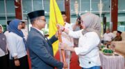 Bupati Barru Andi Ina Kartika Sari melantik pengurus IKA SPADEL Barru periode 2026–2030 di Baruga Singkerru Ada’E Rumah Jabatan Bupati Barru.