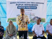 Wakil Bupati Barru Abustan A. Bintang menghadiri Rembuk Tambak dan Tebus Bersama Pupuk Bersubsidi Sektor Perikanan di Desa Garessi bersama petambak dan jajaran Pupuk Indonesia.