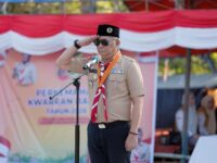 Wakil Bupati Barru Abustan A. Bintang membuka Perkemahan Tingkat Kecamatan Barru Tahun 2026 di Lapangan Lajulo