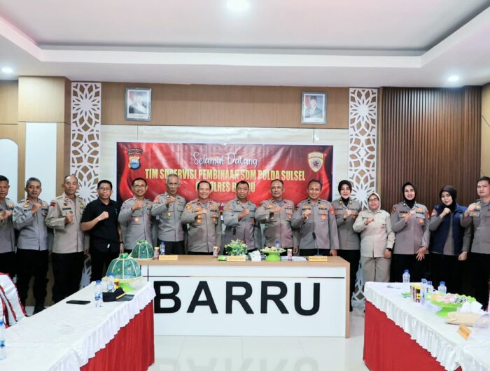 Wakapolres Barru Kompol Hardjoko menerima Tim Supervisi Biro SDM Polda Sulsel di Aula Wira Bhakti Satria Polres Barru