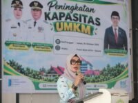 Bupati Barru Andi Ina Kartika Sari menghadiri kegiatan peningkatan kapasitas UMKM bersama ICMI Orda Kabupaten Barru di Aula Bapperida, Jumat 30 Oktober 2026.